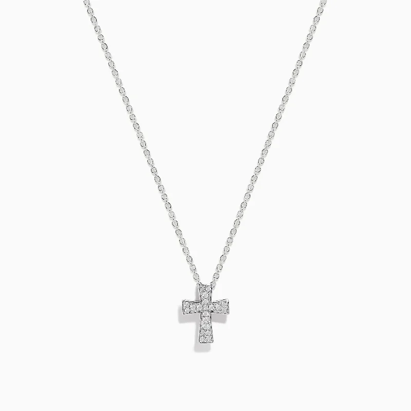 personalized bar necklace-925 Sterling Silver Diamond Cross Pendant