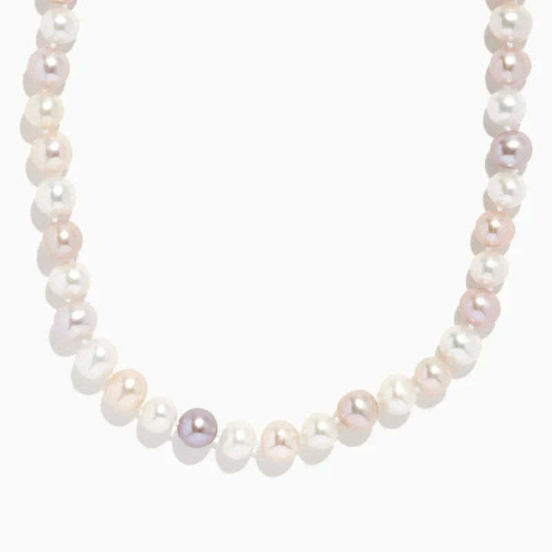 adjustable pearl necklace-925 Sterling Silver Freshwater Multicolor Pearl Necklace