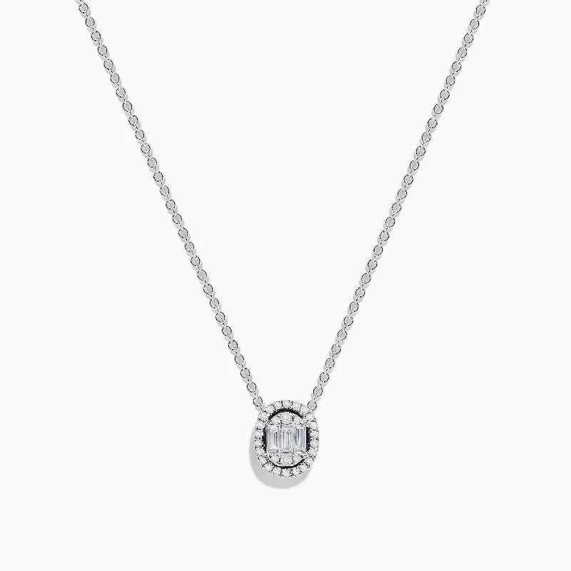 infinity necklace-Classique 14k White Gold Diamond Necklace