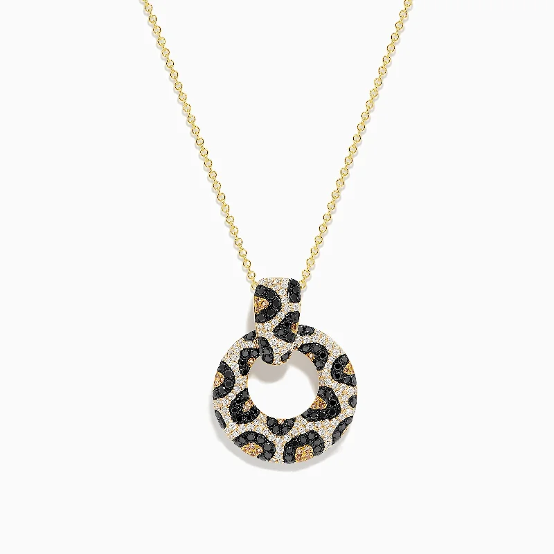 flower pendant necklace-Signature 14K Yellow Gold Diamond Spot Pendant