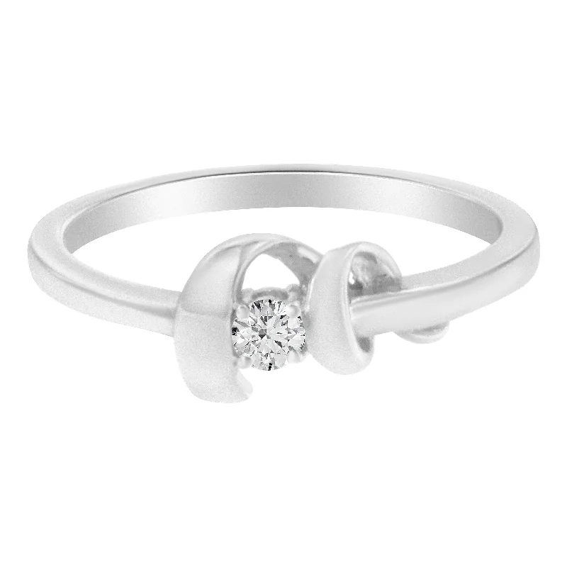 halo engagement rings-10K White Gold Diamond Promise Ring