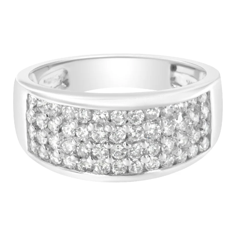 men’s rings with engravings-14K White Gold Round Cut Diamond Ring