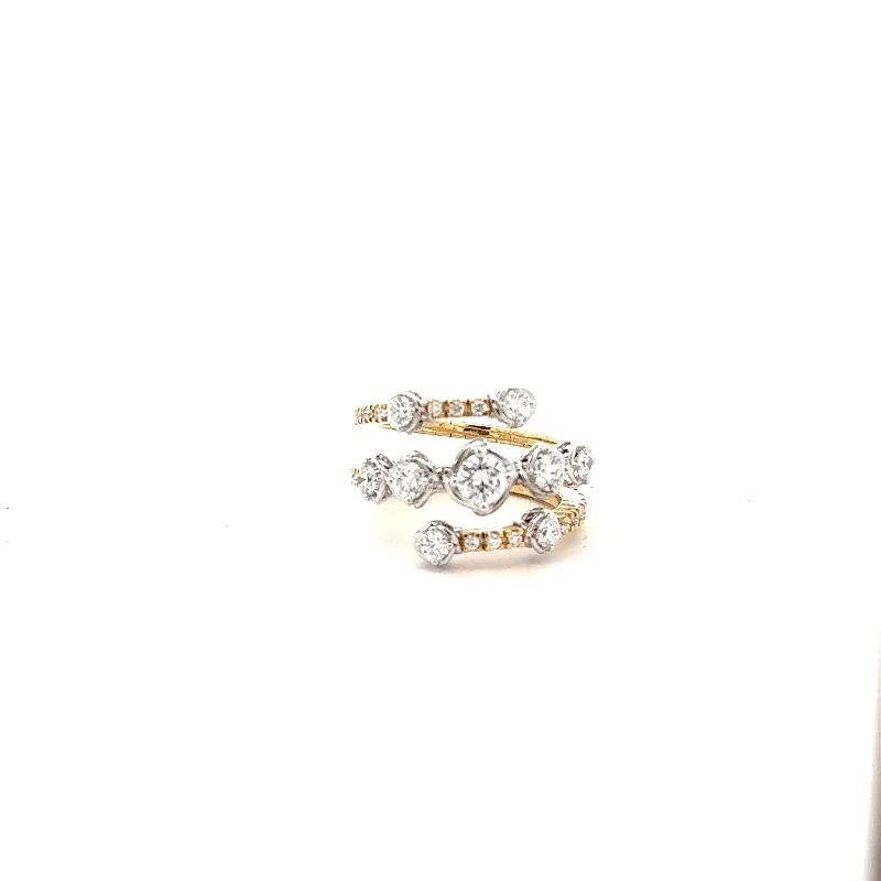 bridal set rings-3 Row Abbracci Diamond Ring