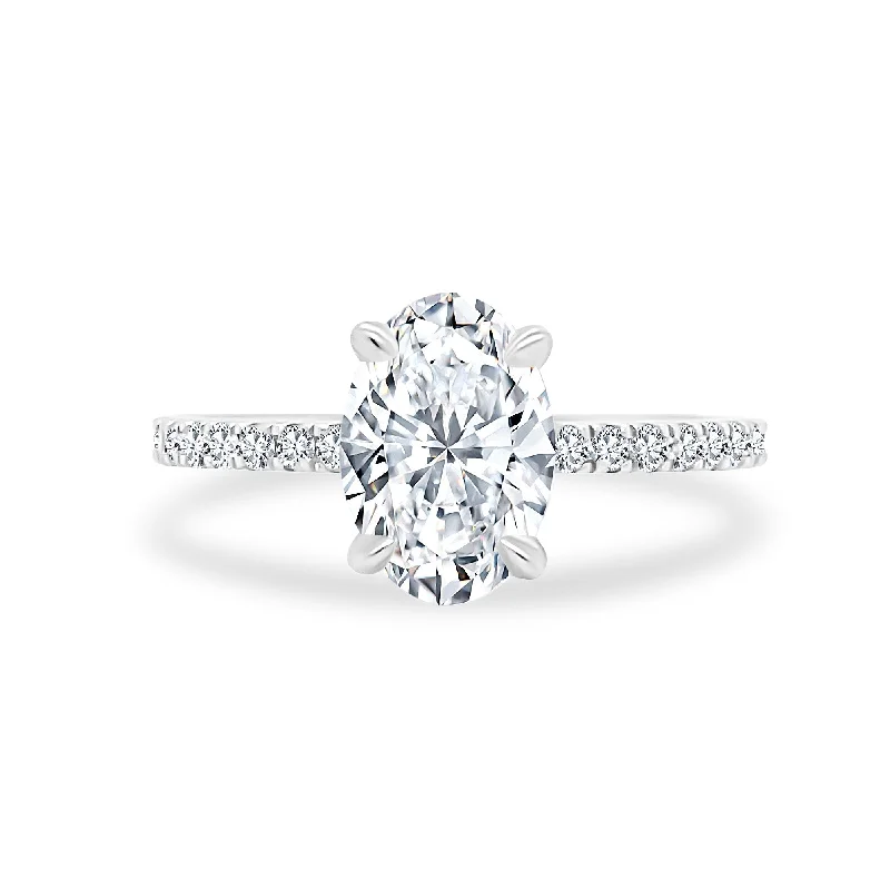 halo engagement rings-2.55ct Oval Diamond on Diamond Band