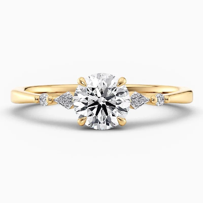 engagement rings with side stones-Adele Three Stone Lab Grown Diamond Engagement Ring