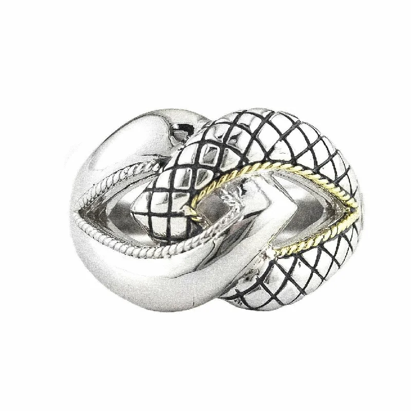 gemstone rings for men-Andrea Candela Two Tone Bold Twisted Cable Ring