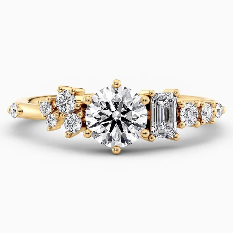 unique promise rings-Candace Cluster Lab Grown Diamond Engagement Ring