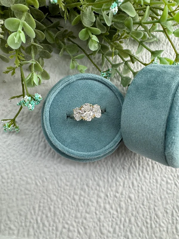 women’s rings with emeralds-Cassie Three Stone Engagement Ring