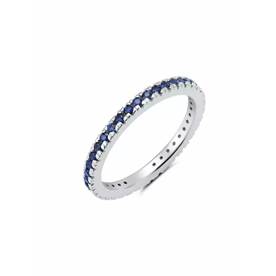 heart-shaped engagement rings-CRISLU SAPPHIRE CUBIC ZIRCONIA THIN STACK RING