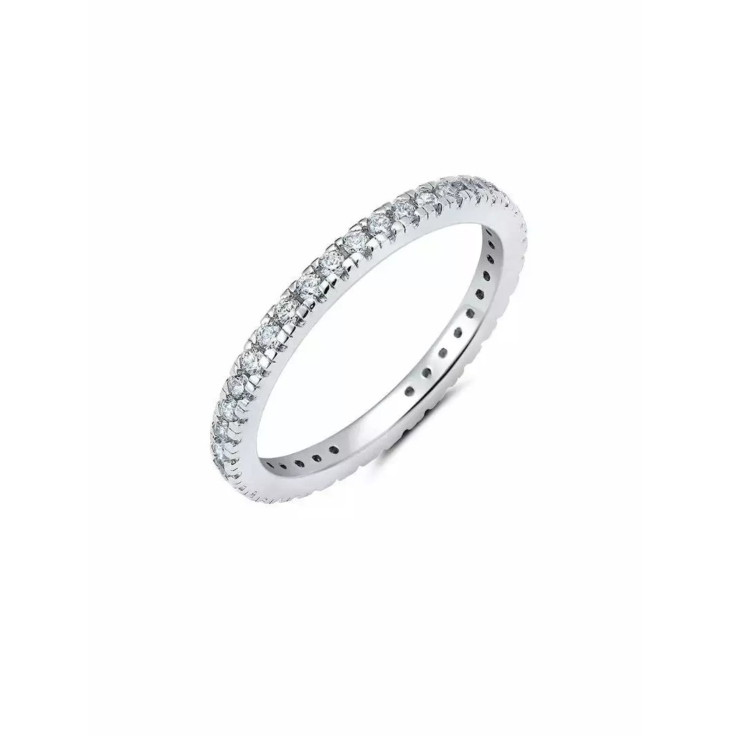 gemstone promise rings-CRISLU CLEAR CUBIC ZIRCONIA THIN STACK RING