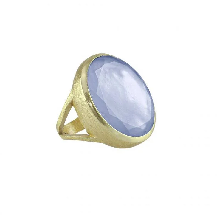 round sapphire rings-Marcia Moran Medium Oval Medium  Statement Ring - Gold