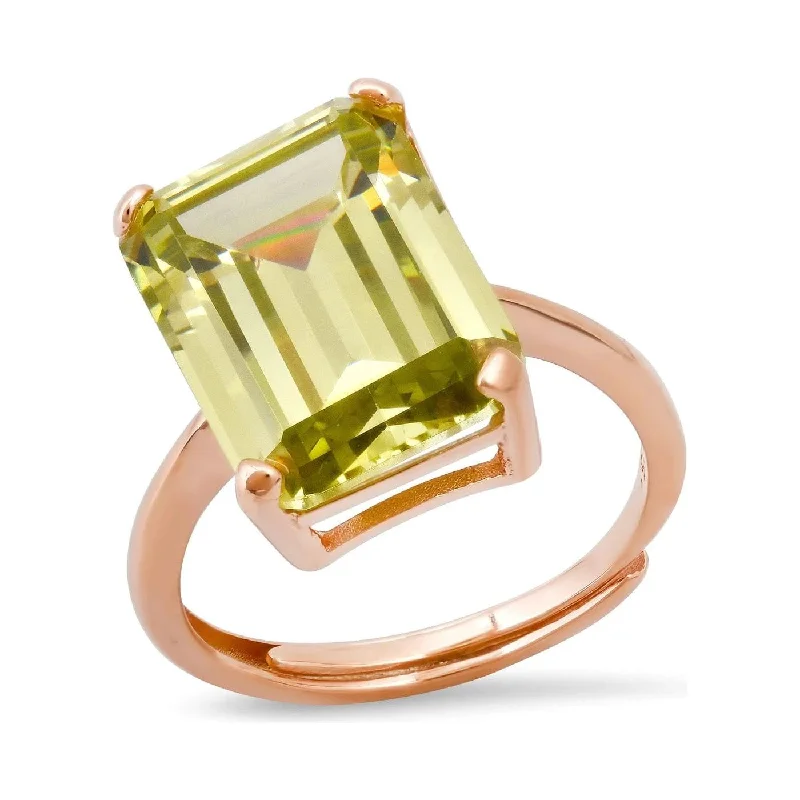 affordable wedding bands-TAI Emerald Cut Solitaire Ring