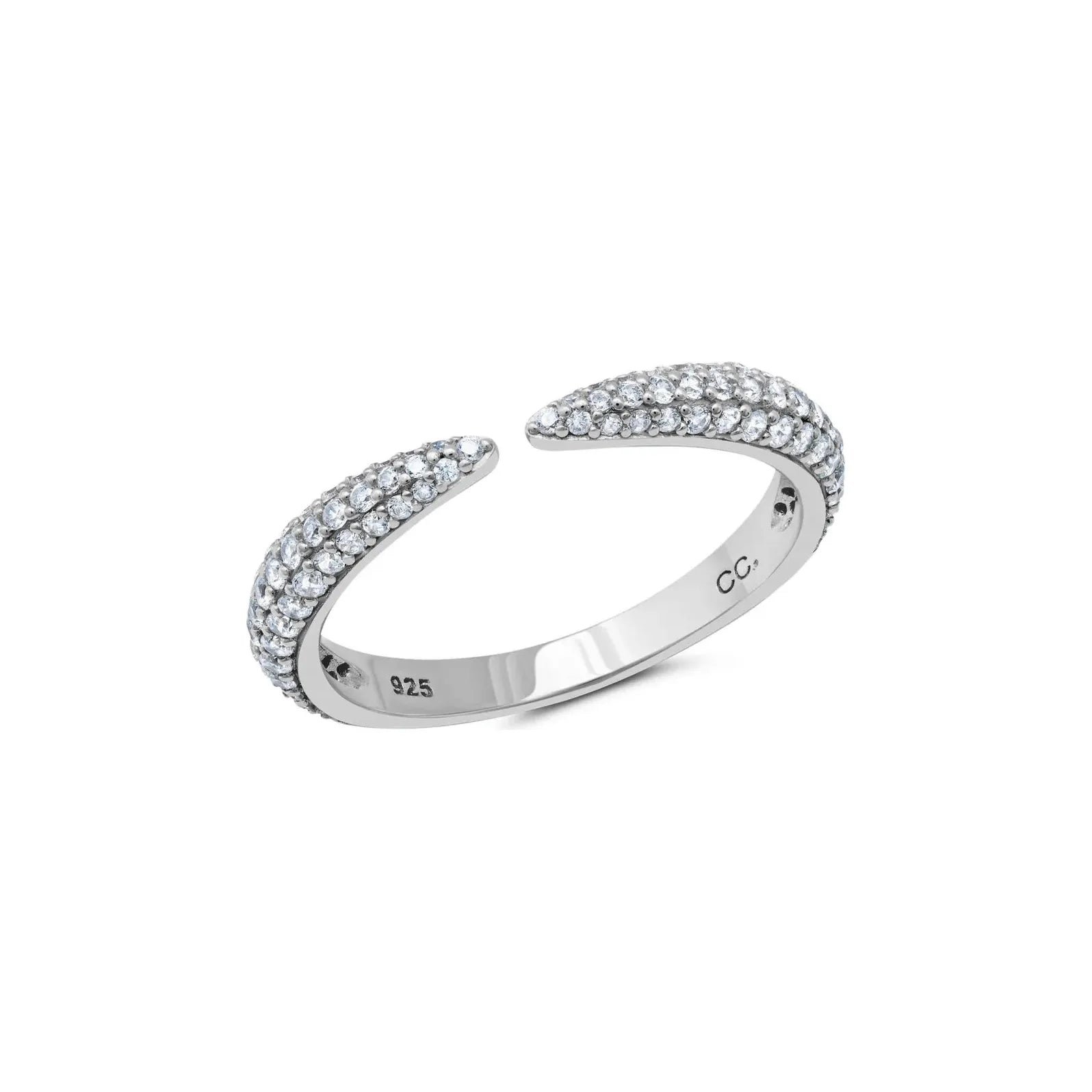 men’s engagement rings with sapphires-CRISLU Chamonix Pave Open Ring in Platinum