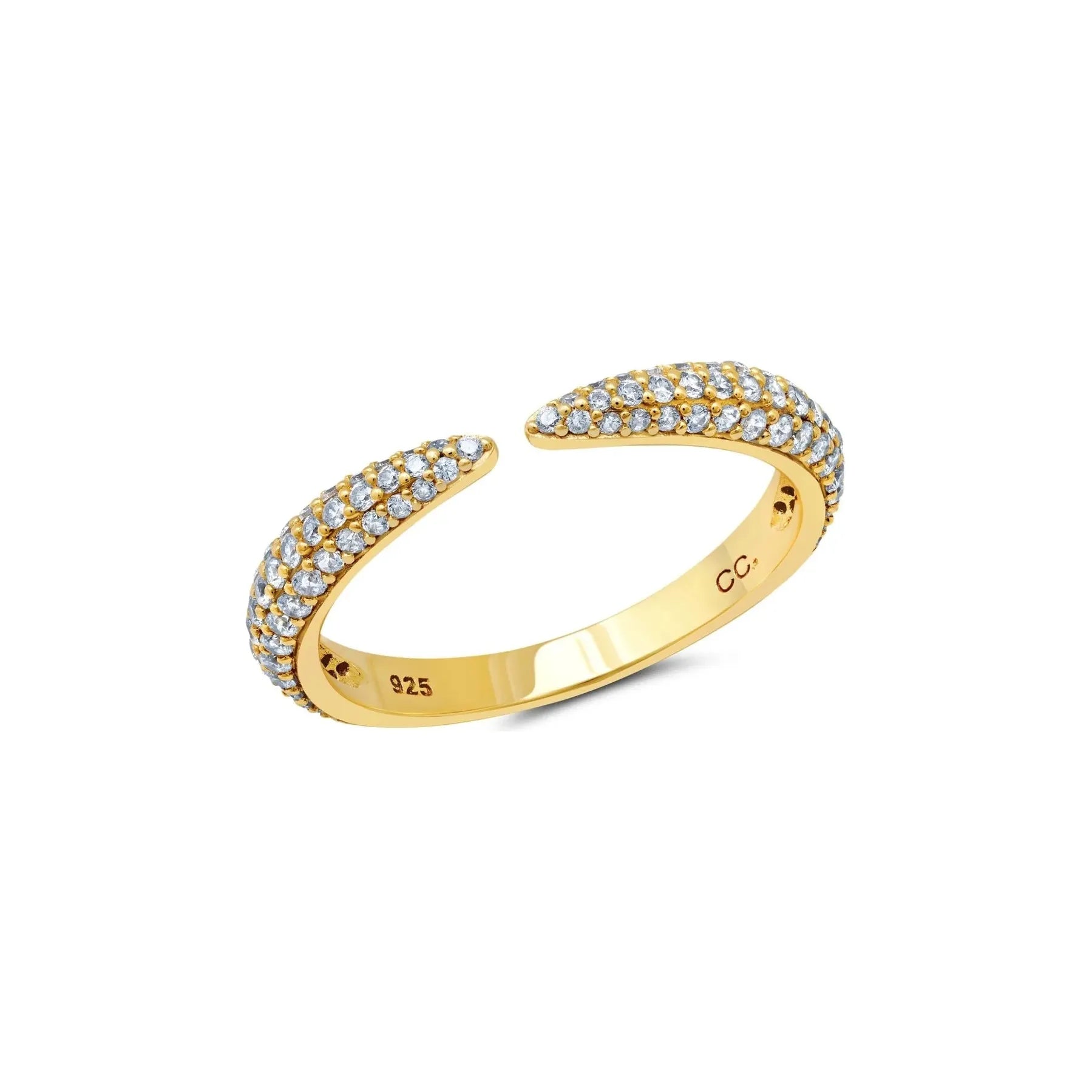 double band rings for women-CRISLU Chamonix Pave Open Ring in Gold