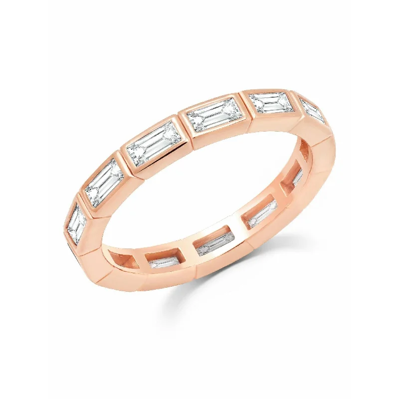 luxury diamond rings-CRISLU Prism II Eternity Band finished in 18kt Rose Gold