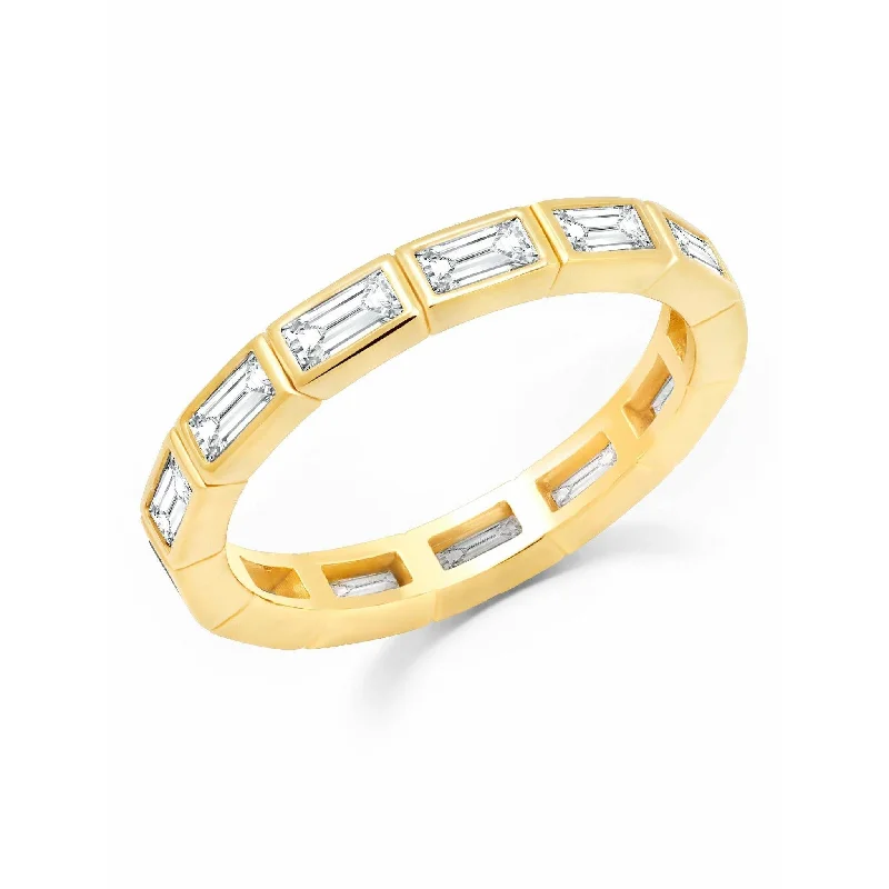 unique wedding bands-CRISLU Prism II Eternity Band finished in 18kt Gold