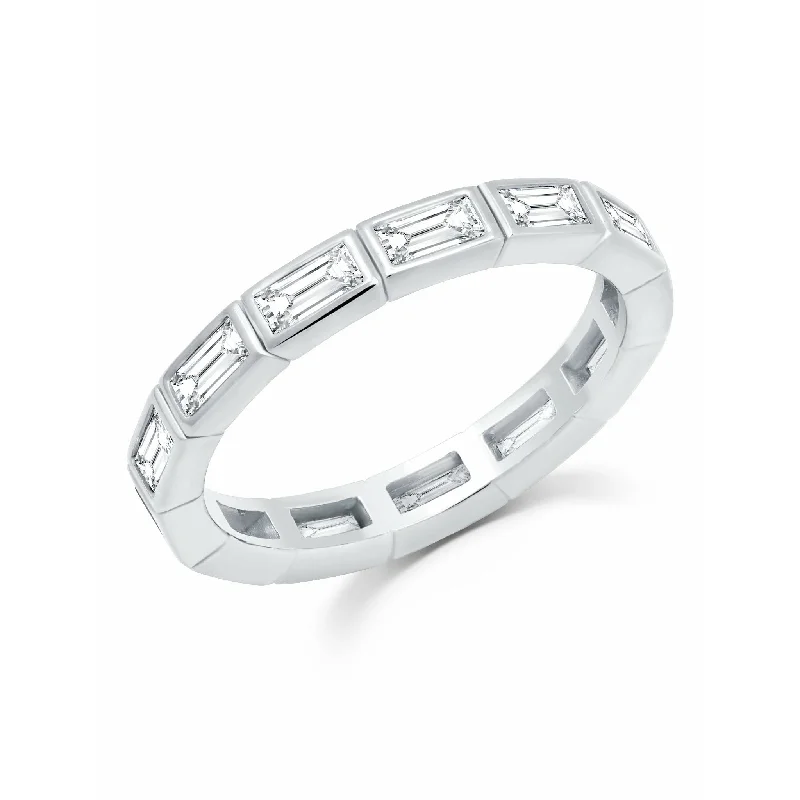 men’s rings with diamonds-CRISLU Prism II Eternity Band finished in Pure Platinum