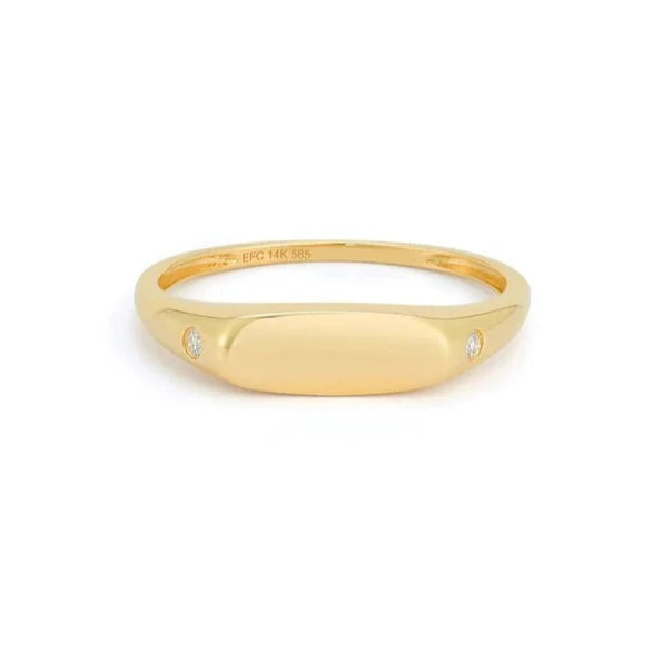 unique promise rings-Gold Bar Signet Ring