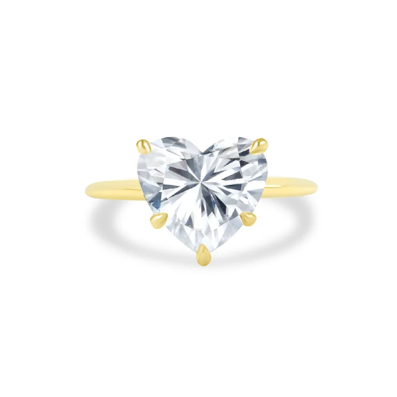 affordable diamond rings-Heart Cut Solitaire