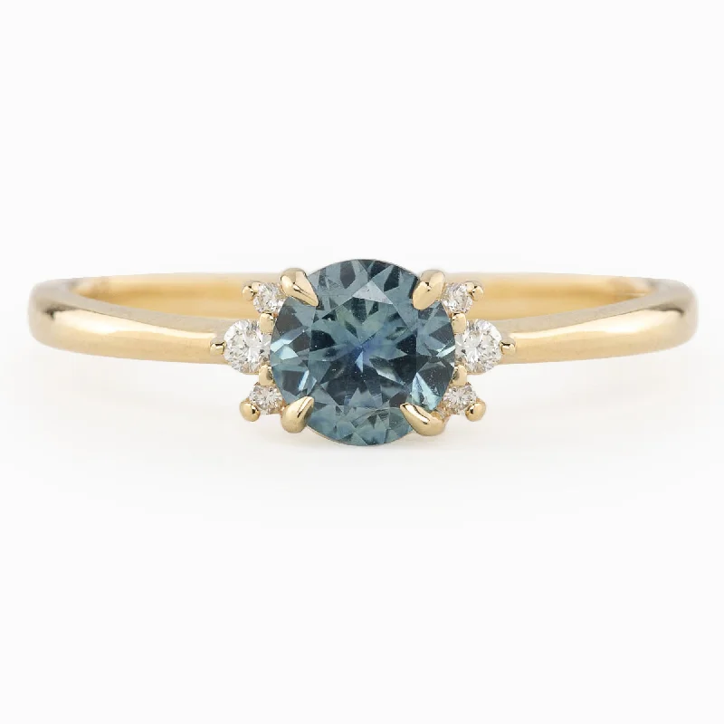 stainless steel rings for men-Lena Ring 0.60ct Light Blue Montana Sapphire, 14k Yellow Gold