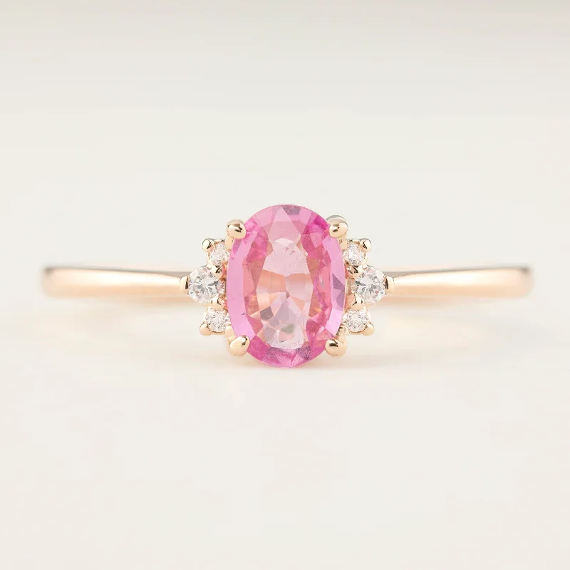 classic wedding rings-Lena Ring 0.7ct Pink Sapphire, 14k Rose Gold (One of a kind)