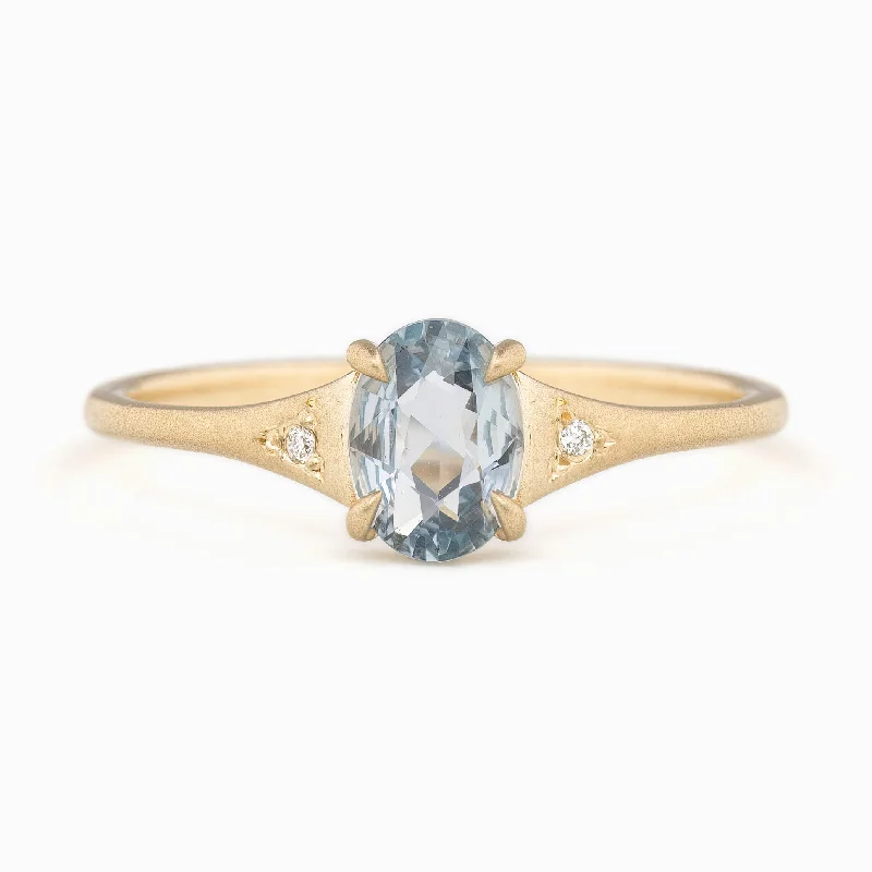 pink diamond rings-Piper Ring 0.60ct Blue Madagascar Sapphire, 14K Yellow Gold (One of a kind)