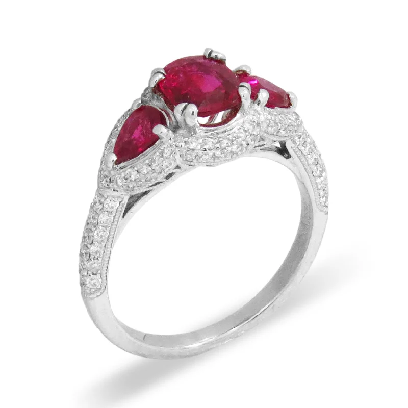 handmade wedding rings-Ruby and Diamond Ring