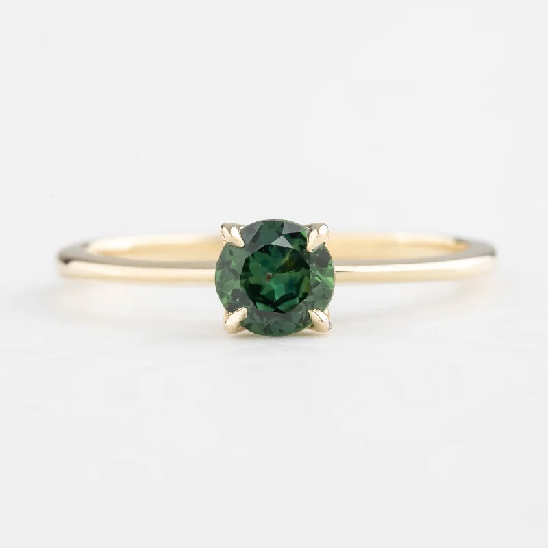 unique promise rings-Sara Ring 5mm 0.55ct Peacock Green Queensland Sapphire