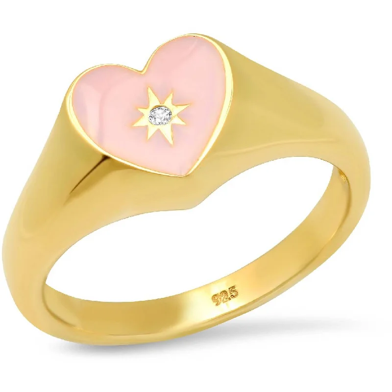 opal engagement rings-TAI PINK HEART SIGNET RING