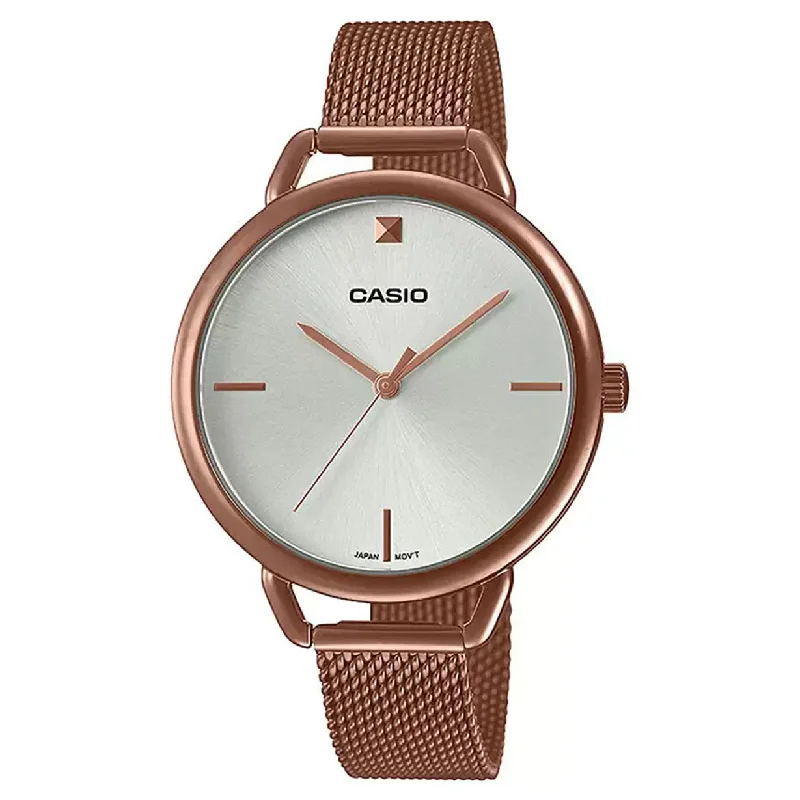 luxury timepieces for men with gold plating-Casio Enticer White Dial Women 34mm