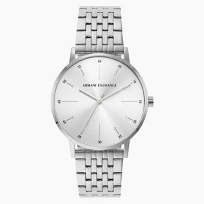 watches with world clock function for travelers-Armani Exchange Analog Silver Dial Women 36mm