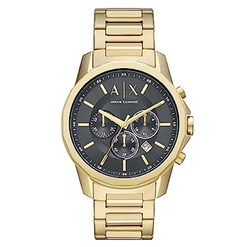 watches for hiking with temperature sensor-Armani Exchange Chronograph Black Dial Women 44mm