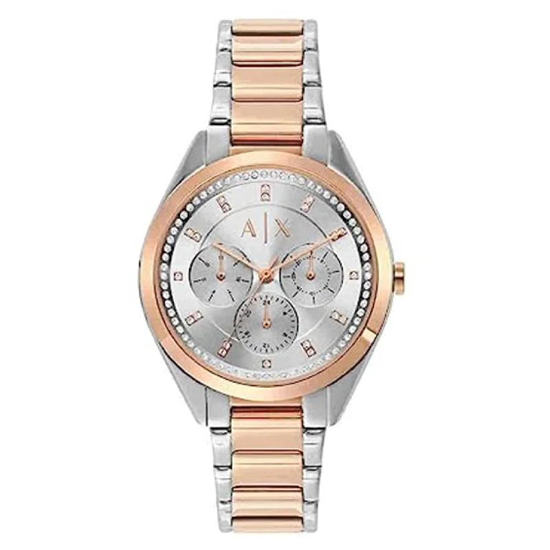 men’s watches with interchangeable bezels-Armani Exchange Lady Giacomo Silver Dial Women 38mm