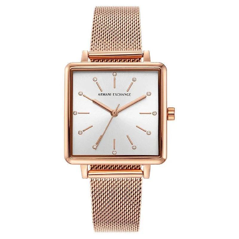 luxury watches with exclusive designs-Armani Exchange Lola Square Silver Dial Women 30mm