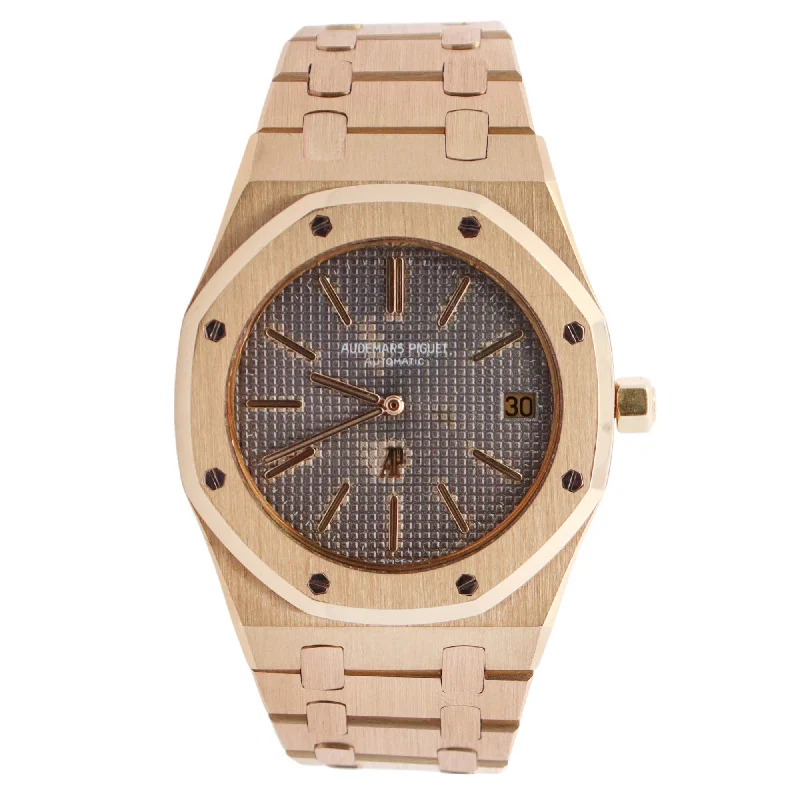 watches with chronograph and date display-Audemars Piguet Royal Oak 39mm Grey Dial Watch Ref# 5402BA