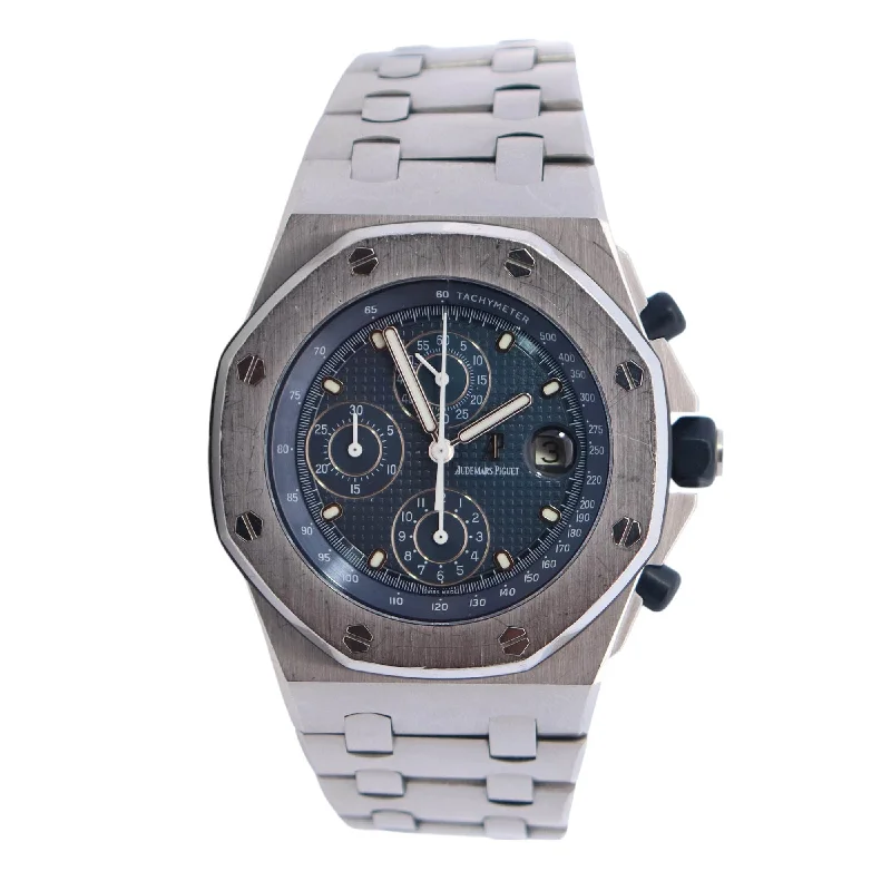 large face watches for men-Audemars Piguet Royal Oak 41mm Blue Dial Watch Ref# 25721ST