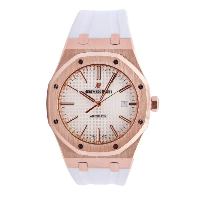 men’s watches with leather straps-Audemars Piguet Royal Oak 41mm White Dial Watch Ref# 15400OR.OO.D088CR.01