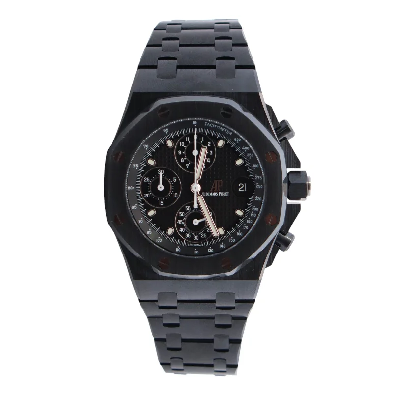 trendy sport watches with rubber straps-Audemars Piguet Royal Oak 42mm Black Dial Watch Ref# 26238CE.OO.1300CE.01