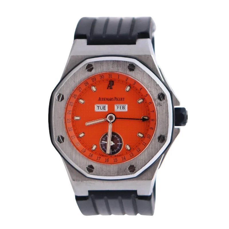 watches for people with poor eyesight-Audemars Piguet Royal Oak Offshore 38mm Orange Dial Watch Ref# 25808ST.O.0009.02