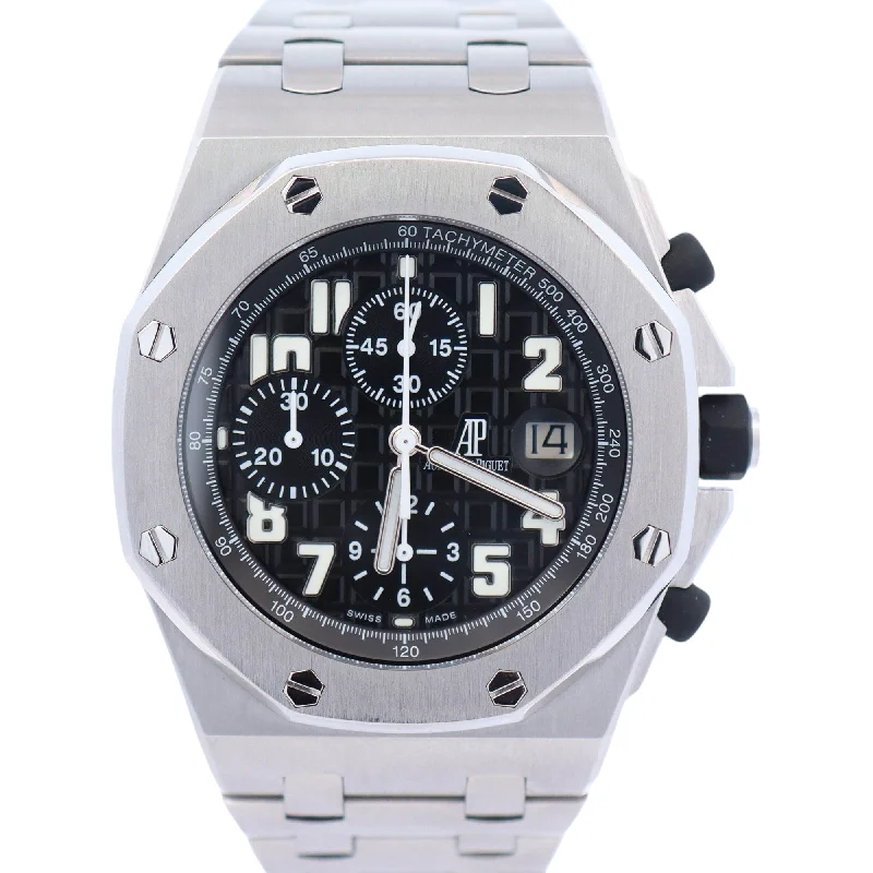 watches for extreme sports with shock resistance-Audemars Piguet Royal Oak Offshore 42mm Black Dial Ref# 26020ST.OO.D001IN.01.A