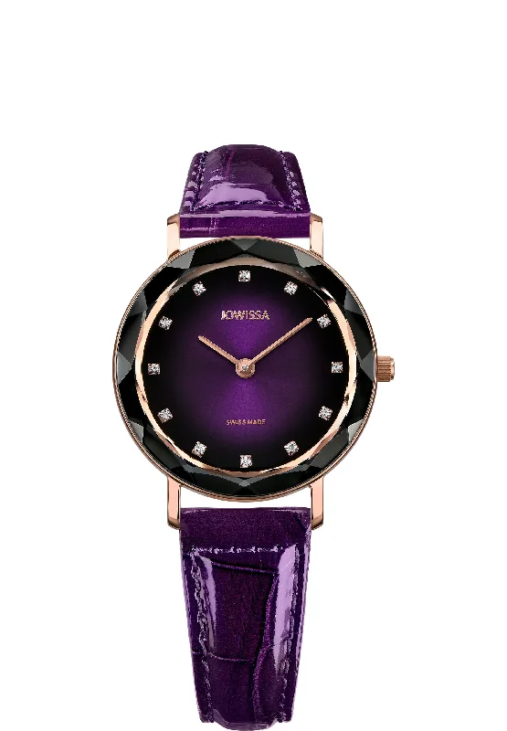 elegant watches for weddings-Aura Swiss Ladies Watch J5.649.M