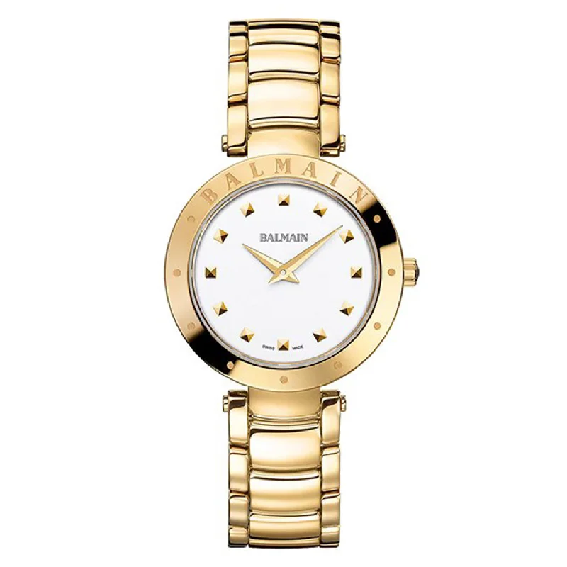 women’s watches with rose gold finish-Balmain Balmainia Bijou White Dial Women 33mm