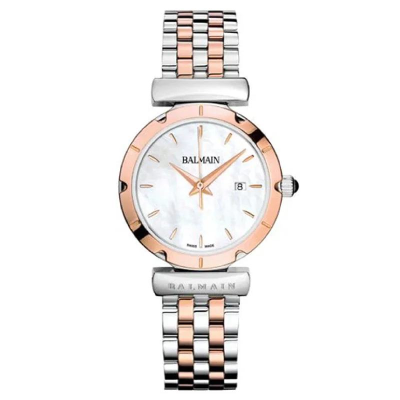 limited edition luxury watches-Balmain Balmainia  White Mother Of Pearl Dial Women 29mm