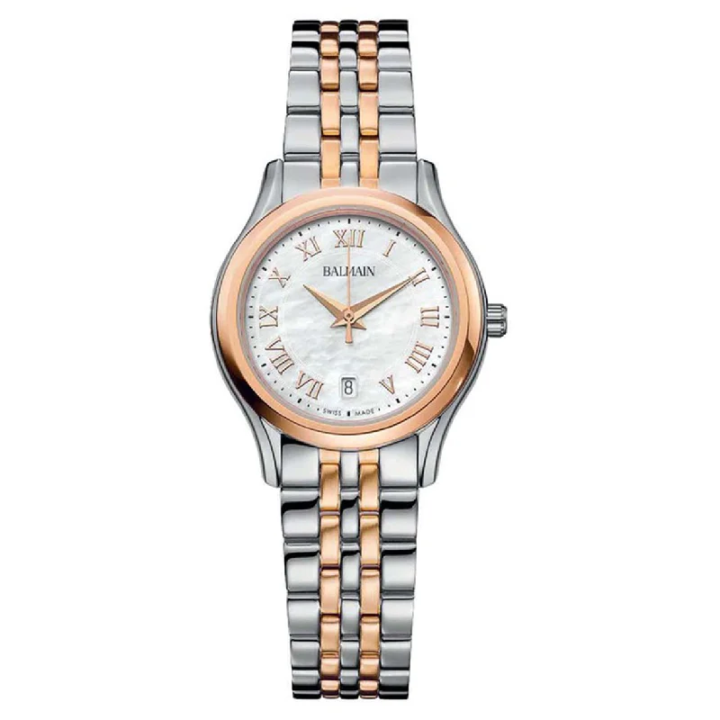 automatic watches for women with diamonds-Balmain Beleganza Lady II White Mother Of Pearl Dial Women 27.5mm