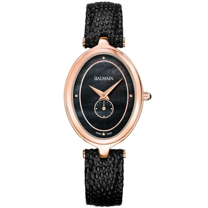 vintage watches for men with leather strap-Balmain Haute Elegance Oval Black Dial Women 31.7mm