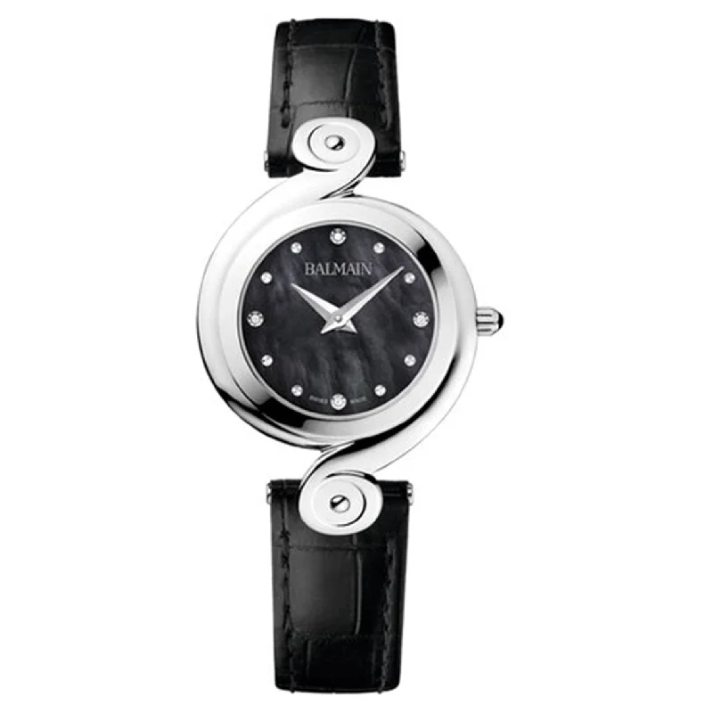 best smartwatches for health monitoring-Balmain Kerria Black Mother Of Pearl Dial Women 29mm