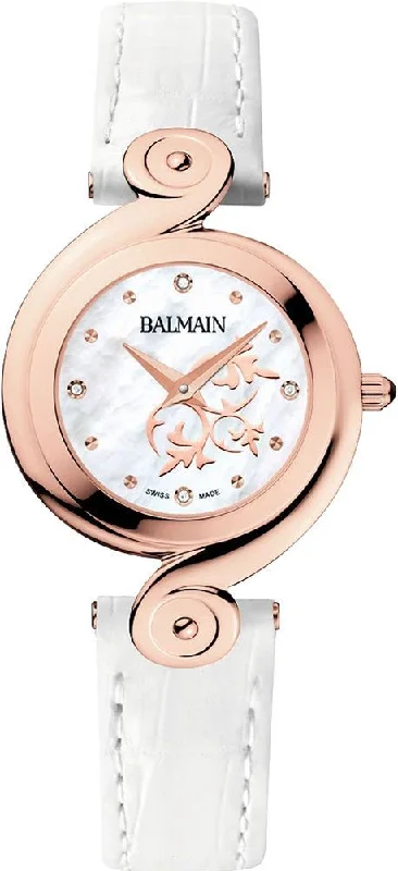 watches with tachymeter for speed calculation-Balmain Kerria  White Dial Women 29mm