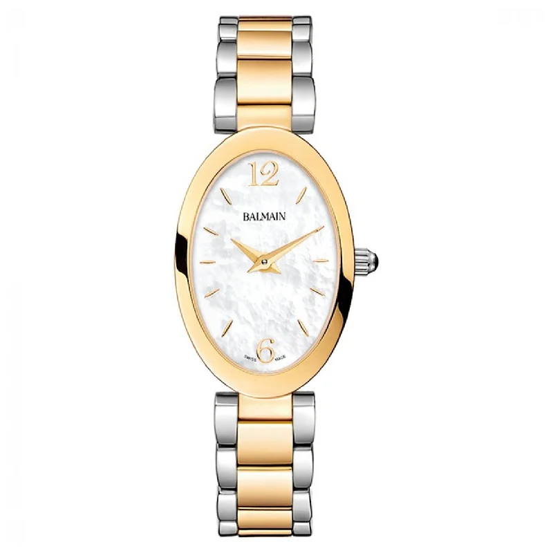 classic watches with Roman numerals-Balmain Madrigal Lady Oval II White Dial Women 29.5mm