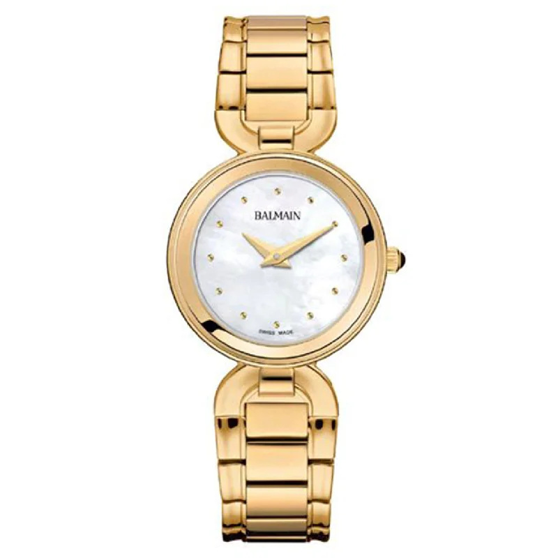 classic wristwatches for men’s wardrobe-Balmain Madrigal Mini II White Mother Of Pearl Dial Women 26mm