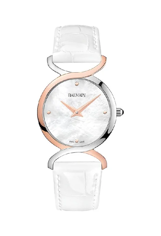 fitness watches with pedometer and heart rate monitor-Balmain Taffetas II White Mother Of Pearl Dial Women 28mm